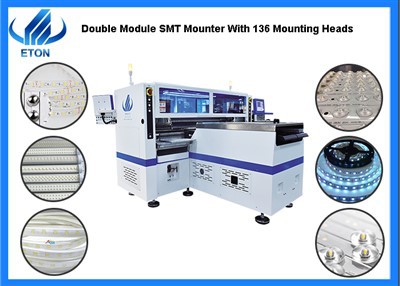 Jalur Light SMT Machine Rel Ganda Empat Modul Kepala Pemasangan